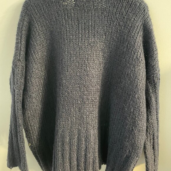 Navy Oversize Cable knit Scotch & Soda sweater with pockets - Picture 3 of 3
